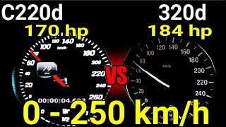 German Diesel Showdown BMW 320d vs Mercedes C220d Acceleration [upl. by Aleak]