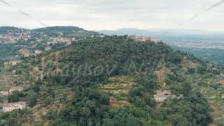 Florence Italy Convent San Francesco Nunnery on mountain Summer Aerial View Point of interest [upl. by Halac]