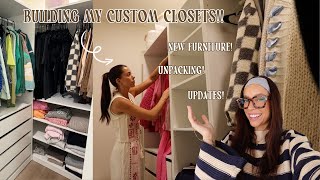 MOVING VLOG Building custom closets  more [upl. by Lilhak]