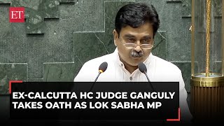 Bengal HC Judgeturnedpolitician Abhijeet Ganguly takes oath as Lok Sabha MP [upl. by Leesen]