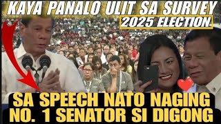 SPEECH NI DUTERTE NA HUMATAK PATAAS NG RATING SA SENATORIAL CANDIDATE NUMBER 1 NA SA SURVEY [upl. by Nennerb]