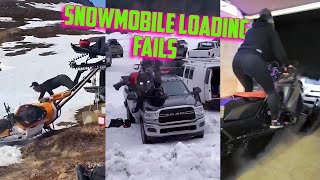 TOTAL IDIOTS ON SNOWMOBILES  Snowmobile Loading amp Unloading Fail Compilation [upl. by Leamhsi502]