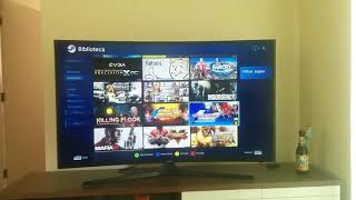 Tv 4k Samsung 49quot  configurando e usando Steam Link App  GGames [upl. by Adnawuj]