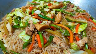 THE BEST PANCIT BIHON GUISADO  For long life and goodluck  Quick and easy noodles recipe [upl. by Naleag]