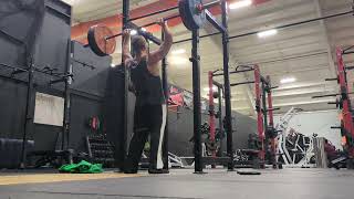 Barbell Overhead Press Standing 205 pounds 1x1 [upl. by Kip947]