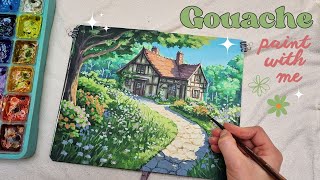 gouache sketchbook painting  a whimsical cottage [upl. by Buehler]