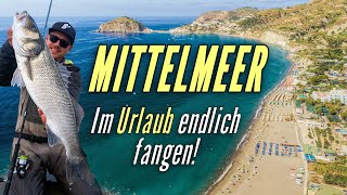 Endlich URLAUB  So fängst du am Strand  Im Mittelmeer auf Wolfsbarsch  Angeln 2024 neu [upl. by Alita865]