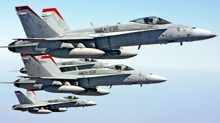 Red Devil FA18 Hornet fighter jets of the US Marines during an exercise on the island of Guam [upl. by Ennaylloh]