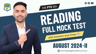 PTE Reading Full Mock Test with Answers  August 2024II  Language academy PTE NAATI IELTS Experts [upl. by Gnod]