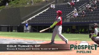 Cole Turney Prospect Video OF William B Travis High School Class of 2017 [upl. by Freytag978]