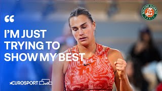 Aryna Sabalenka on her dominant performance against Andreeva  French Open 2024 🇫🇷 [upl. by Laeira]