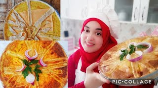 tarte salé avec pâte crème fraîche روتين امرأة تونسية في الكوجينة  تارت مالحة بعجينة كرام فراش [upl. by Kelcie]