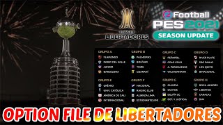 OPTION FILE DE LIBERTADORES  CAMPEONATO URUGUAYO ⚽  eFootball PES 2021 PC y PS4 [upl. by Neerehs90]