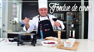 Fondue de Carne o Fondue Bourguignonne Receta sencilla y práctica [upl. by Tatia]