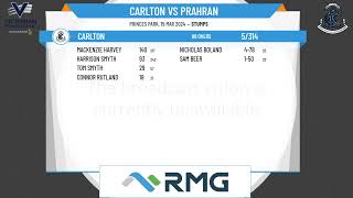 Victorian Premier Cricket  Kookaburra Mens Firsts  Preliminary Final  Carlton v Prahran  Day 1 [upl. by Acirrej]