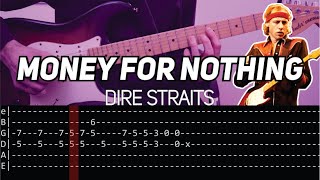 Dire Straits  Money for nothing intro  Live solo Guitar lesson with TAB [upl. by Isnyl]