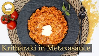 KRITHARAKI mit METAXAHACKFLEISCHSAUCE  Griechische Küche [upl. by Onileba]