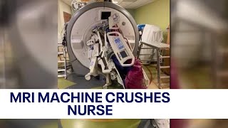 Nurse crushed by accident with MRI machine  KTVU [upl. by Christabelle]