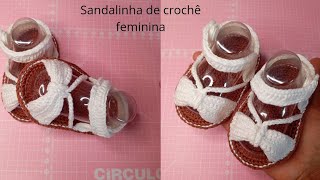 sandalinha de crochê meninainfantil [upl. by Tnias]