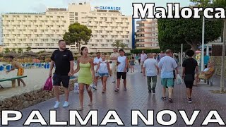 Mallorca PALMA NOVA Town Centre and Beach Promenade Walk Tour MAJORCA Balearic Islands [upl. by Blanchette]