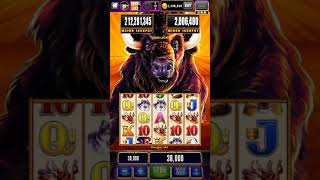 Buffalo Stampede bonus 57X bet instant retrigger Cashman Casino app iPhone 7 Plus [upl. by Bilat21]