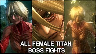 Attack On Titan 2  ALL Female Titan Annie Boss Fights amp Encounters 4K60fps [upl. by Noit]