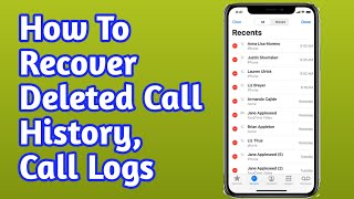 How To Recover Deleted Call History Android  Call history recovery [upl. by Eeliak]