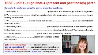 TEST  High Note 4 Test unit 1 part 1 [upl. by Rees76]