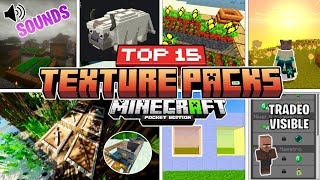 🍷TOP 15 TEXTURE PACKS para MINECRAFT BEDROCK 120x 🤩 Realistic  Ambient Sounds  Tradeo y mas ❗ [upl. by Roose]