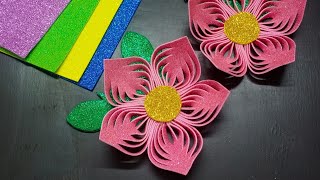 Beautiful Flower with Glitter Foam sheet  Foam sheet craft ideas [upl. by Aennyl]