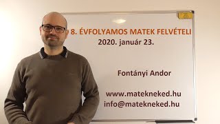 8 évfolyamos központi matek felvételi megoldása  2020 január 23 [upl. by Evyn]