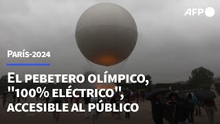 El pebetero olímpico quot100 eléctricoquot accesible al público durante los Juegos  AFP [upl. by Aivitnahs]