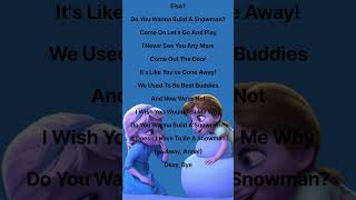 Do You Want To Build a Snowman Lyrics shorts lyrics frozen2 [upl. by Hploda]