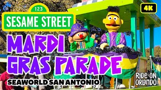 Sesame Street Mardi Gras Parade at SeaWorld San Antonio  Full Parade in 4K [upl. by Cosma]