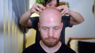 ASMR Scalp Massage with Gentle Whispers to destress relax and fall asleep [upl. by Hairas423]