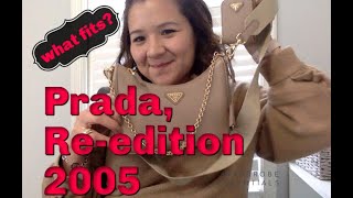 Review of Prada Reedition 2005 BEIGE saffiano leather cameo beige color [upl. by Felder]