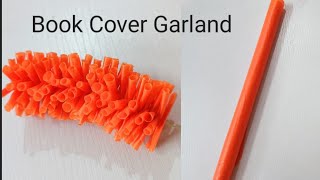 diy Artificial Garland With Book Cover Plastic Cover Garland [upl. by Thierry664]