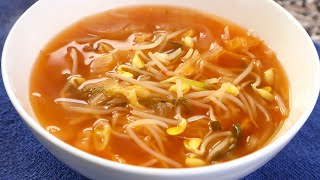 Soybean sprout amp kimchi soup Kongnamulkimchiguk 콩나물김치국 [upl. by Wilscam]