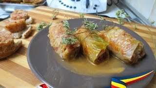 Rollitos de Repollo con Carne y Arroz Sarmale  Receta Rumana  Video 89 [upl. by Rowell]