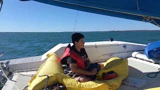 crowther 23ft catamaranfun day on Moreton Bay [upl. by Jeanine]