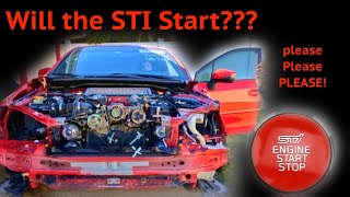 TOTALED STI Rebuild Part 2 Will it start [upl. by Ainoz]