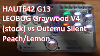 Haute42 G13  stock switches vs Outemu Silent PeachLemon [upl. by Janean709]