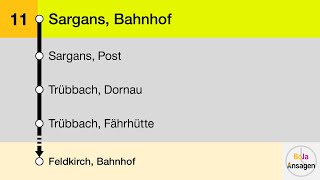 Liemobil Ansagen  11 Sargans  Feldkirch  2022  BoJa Ansagen [upl. by Clair]