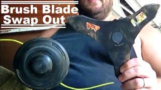 DIY How To Turn Your Weed Trimmer Head Into A Brush Cutter Blade To Clear Land And Property [upl. by Pohsib730]