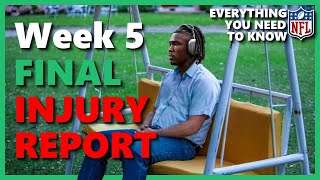 Week 5  EVERY INJURY UPDATE You NEED Before Sunday  Fantasy Football [upl. by Jeremias]