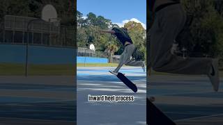 inward heel process 🛹🔃 skateboardingisfun skateboarding heelflip [upl. by Dorie]