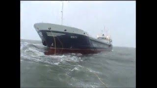 Padstow and Appledore RNLI lifeboats assists cargo ship in gale force winds [upl. by Adelle]