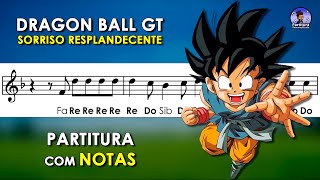 Abertura Dragon Ball GT  Partitura com Notas Flauta Doce Violino e Playback no Piano [upl. by Nawyt262]