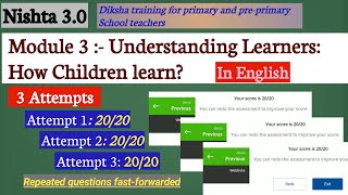 Nishtha 30 Module 3 answers  Understanding Learners How children learn [upl. by Barbour160]