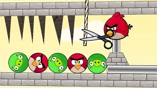 Angry Birds Pigs Out  CUT ROPE TO RESCUE BIRD AND KICK OUT ROUND PIGS [upl. by Assenov820]